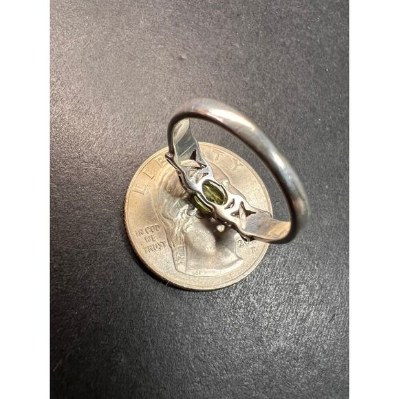 Vintage Helen Andrews peridot hugs and kisses Sterling silver ring size 6.5 - Picture 5 of 15